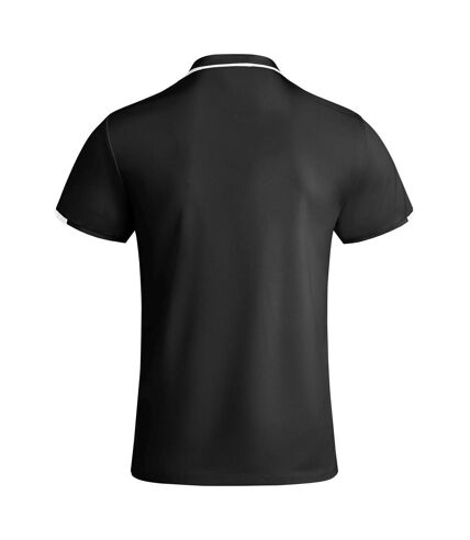 Mens tamil short-sleeved polo shirt solid black/white Roly