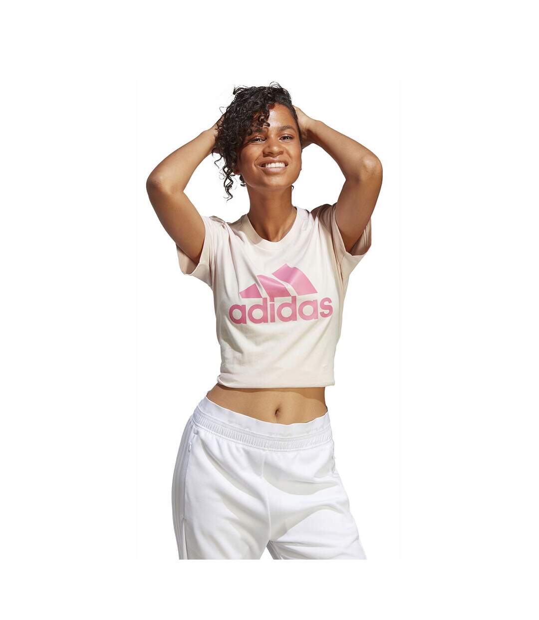 T-shirt Femme Beige Crème Adidas-1