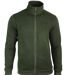Cardigan Zippé Polaire Tricot Kaki Chiné – Col Montant & Coudières-1