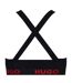 Womens/ladies Cross Back Padded Sports Bra Black Hugo-3