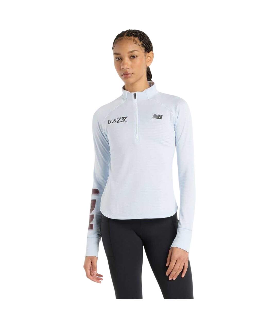 Haut Course À Pied Motif/style Lettrage Femme Bleu Clair New Balance-4