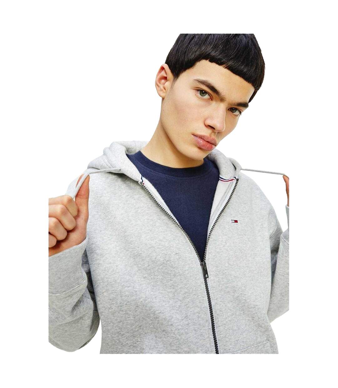 Mens Lightweight Full Zip Hoodie Grey Tommy Jeans-4