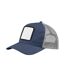Unisex Adult 5 Panel Appliqué Patch Trucker Cap Slate Blue Light Grey Beechfield-2