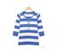 MAYFLOWER DOMINGO2 - Tee-shirt manches 3/4 en coton à rayures blanches et bleues-2