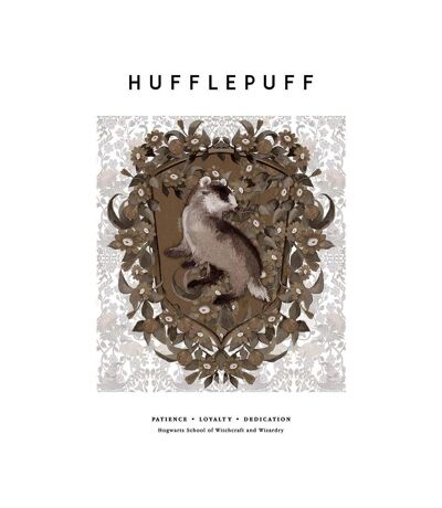 Harry Potter Hufflepuff Print (Brown/White/Black) (80cm x 60cm)