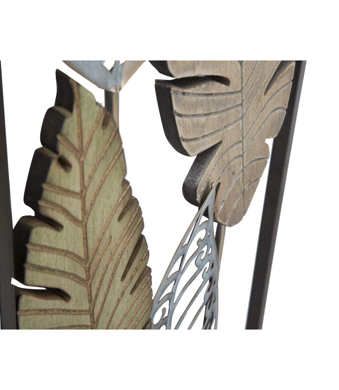 Déco Murale Encadrée en Métal Foglie 99cm Argent & Or-5