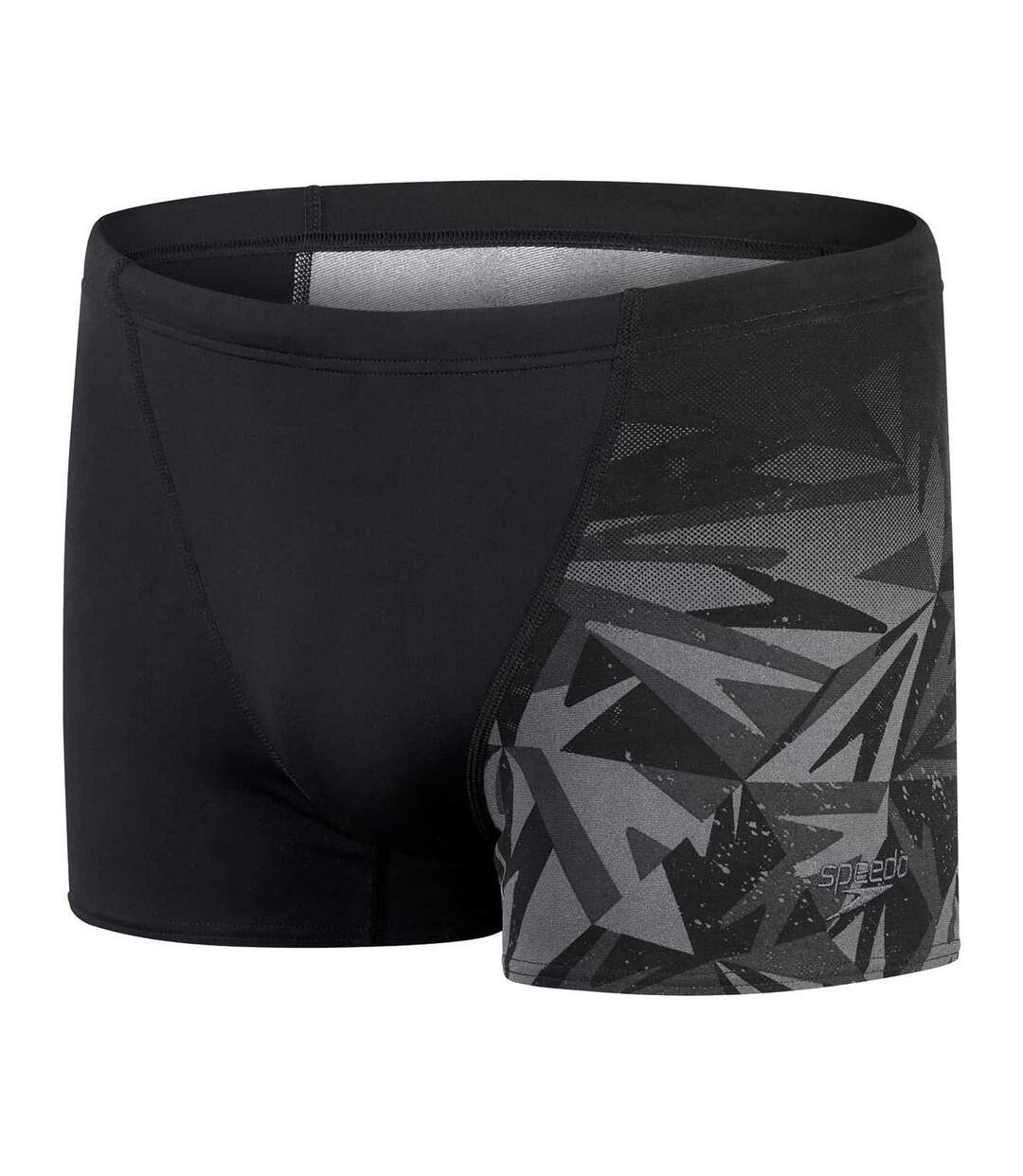 Mens Geometric Swim Shorts Black Grey Speedo-2