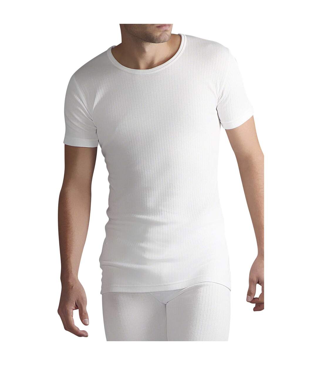 Mens Cotton Thermal Underwear Short Sleeve Top-3