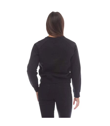 Womens/ladies essentials crew neck regular sweatshirt black SikSilk
