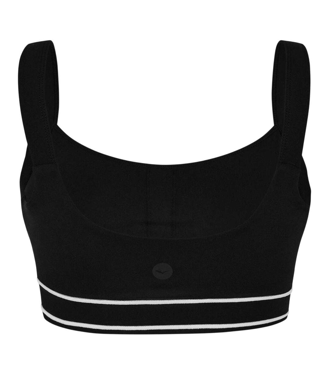 Womens/ladies Contrast Logo Medium Impact Sports Bra Black Everlast-2