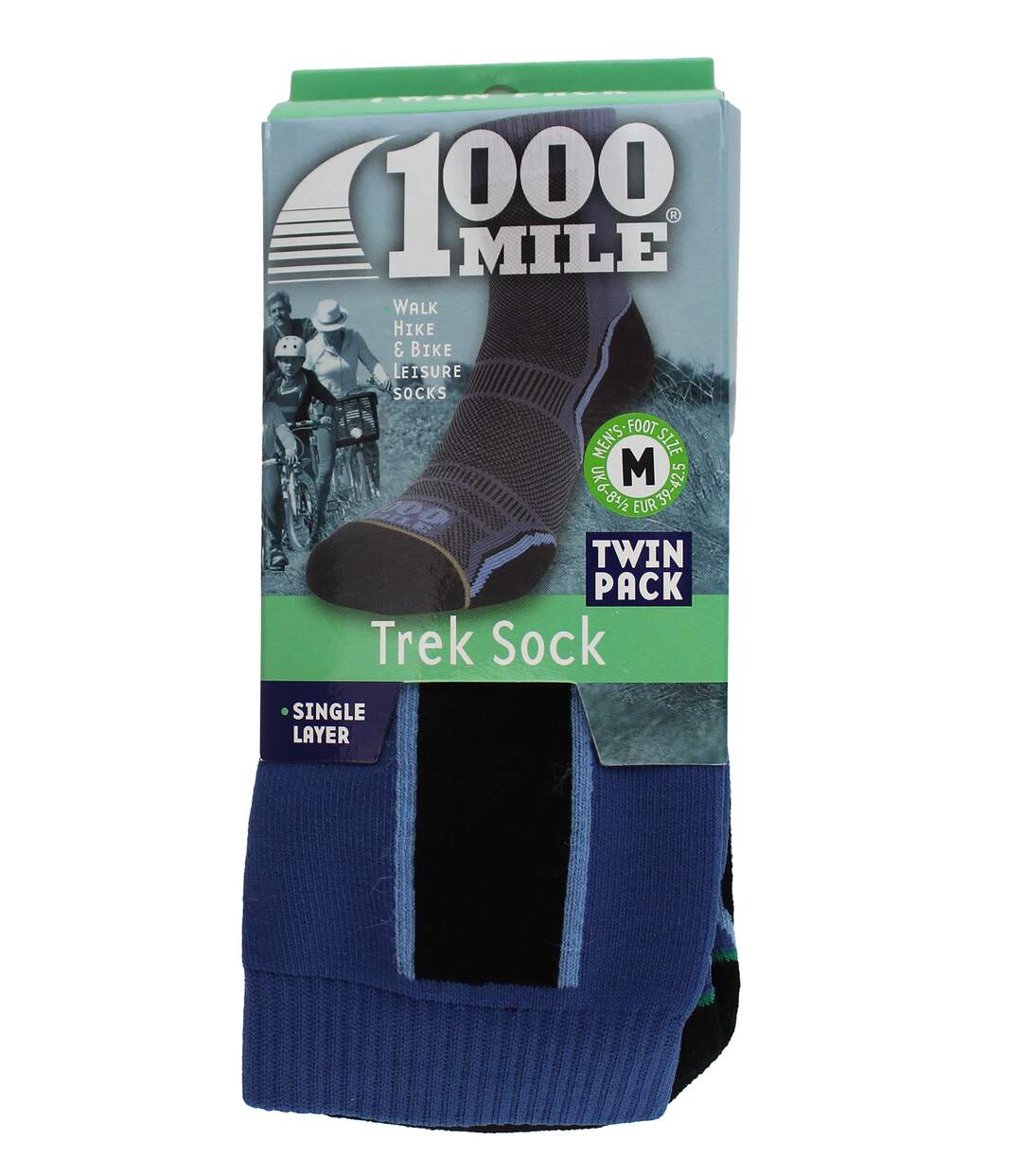 1000 Mile - 2 Pack Mens Single Layer Merino Socks-2