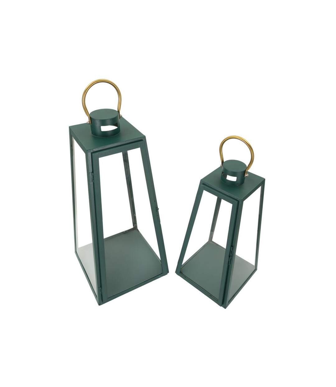 Lot de 2 Lanternes en Verre Grent 57cm Vert-3
