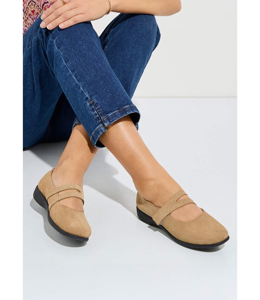 Ballerines scratchées cuir fabriquées en France-3
