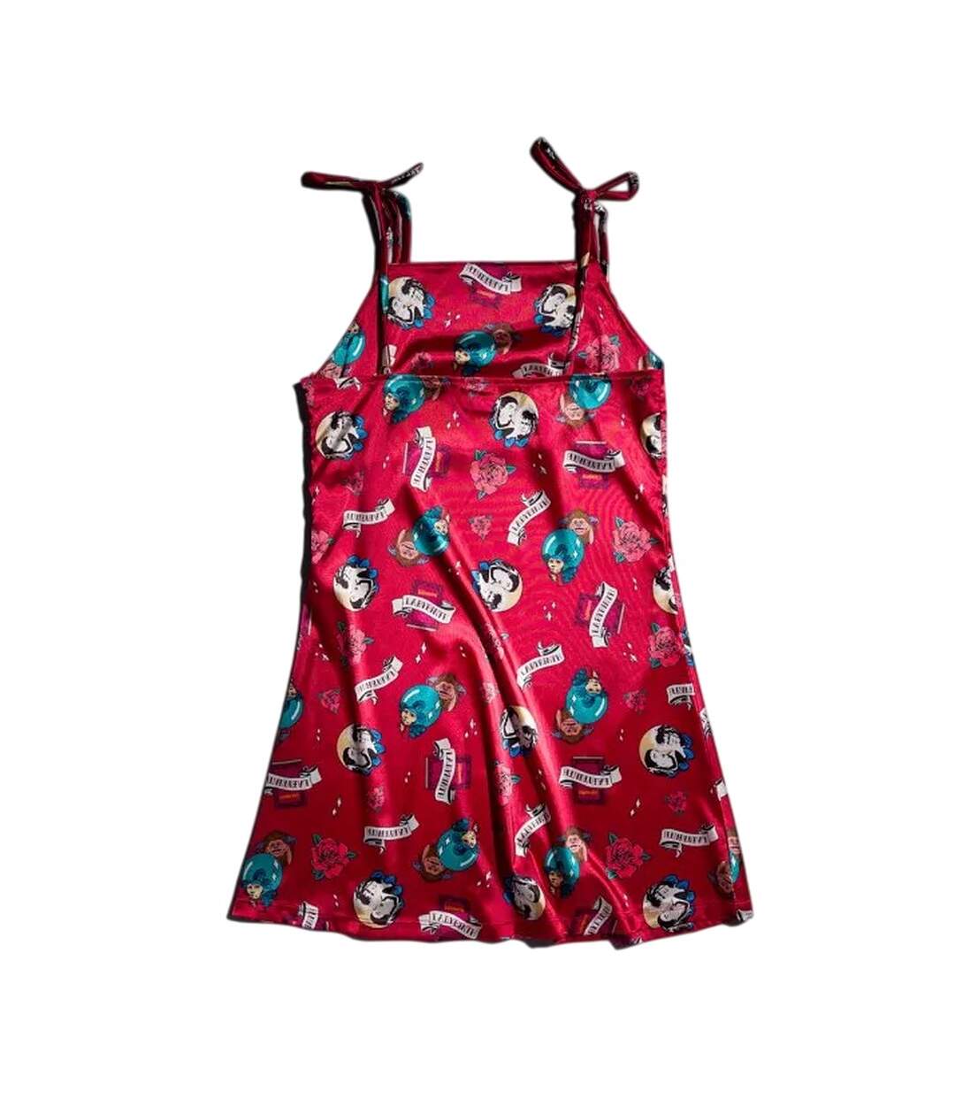 Robe Courte Motif/style Tatouage Femme Rouge Labyrinth-3