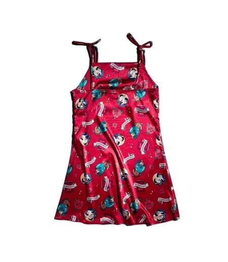 Robe Courte Motif/style Tatouage Femme Rouge Labyrinth