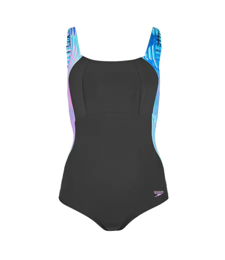 Maillot De Bain 1 Pièce Motif/style Ondulé Luna Lustre Femme Bleu Indigo Bleu Pâle Speedo