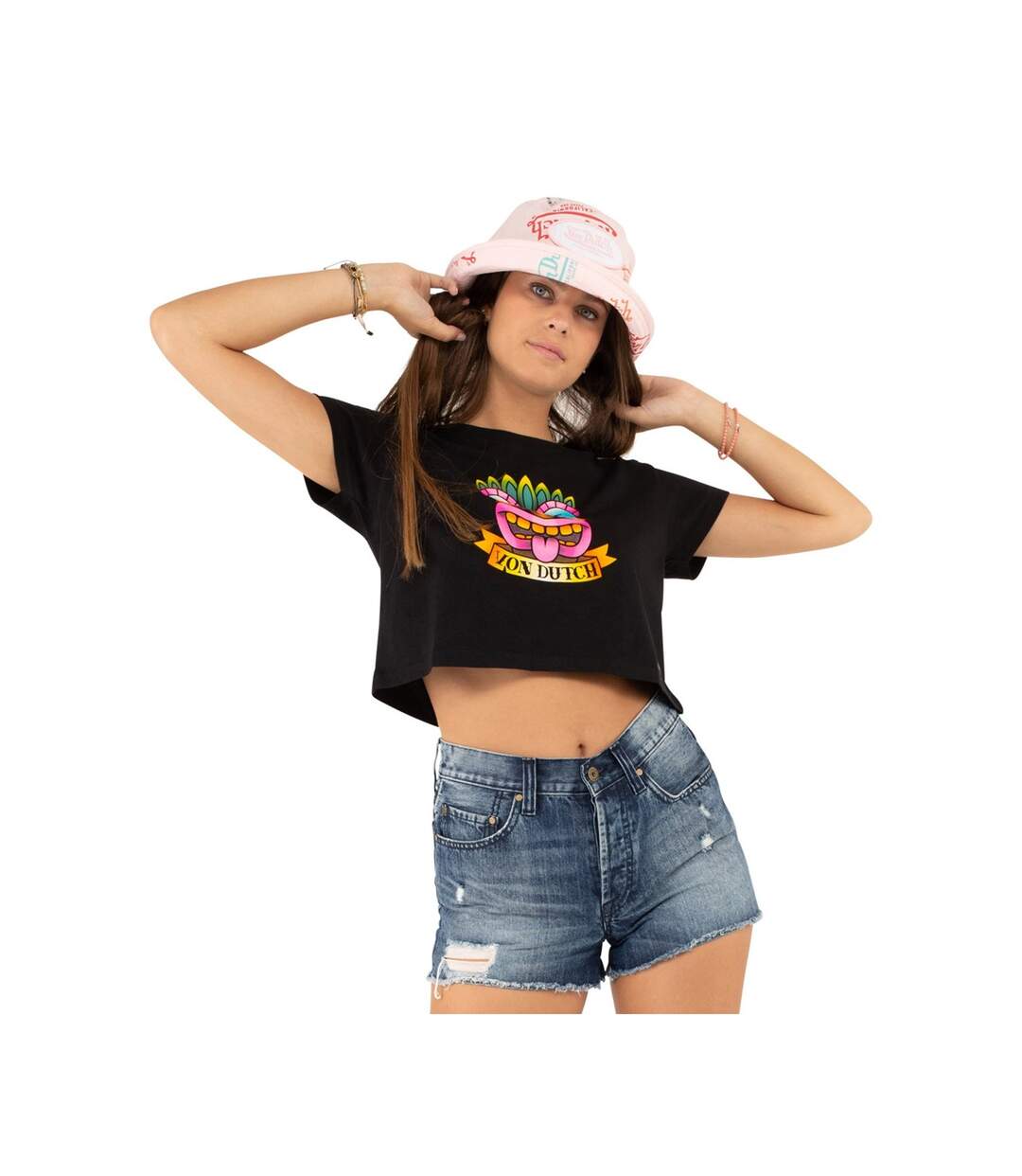 Crop top Tie and Dye femme en coton Tika Vondutch-1