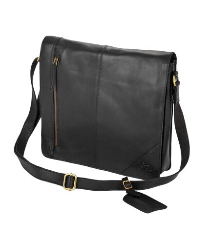 Eastern Counties Leather Wide Messenger Bag (Black) (One size) - UTEL152