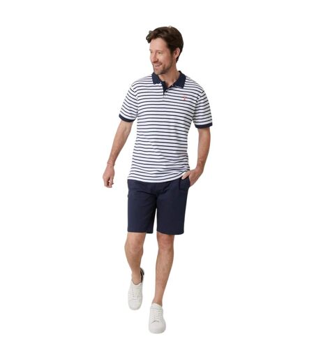 Polo Motif/style À Rayures Crail Homme Bleu Marine Blanc Saltwell