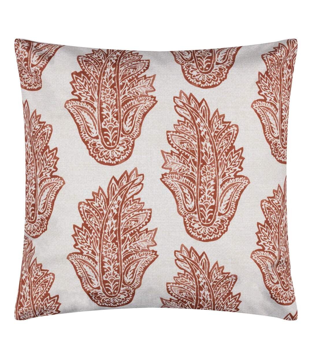 Kalindi paisley outdoor cushion cover 43cm x 43cm terracotta Paoletti