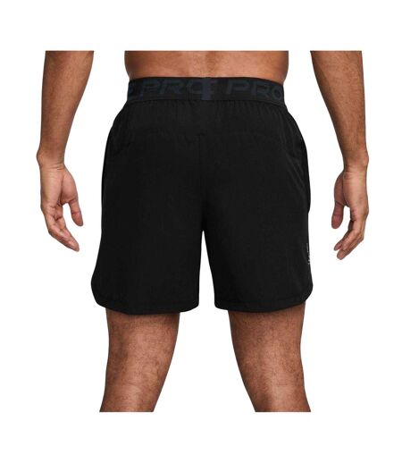 Mens 6 Dri-fit Running Shorts Black White Nike