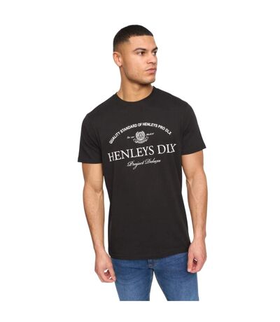 Mens Henclose Cotton T-shirt Black Henleys