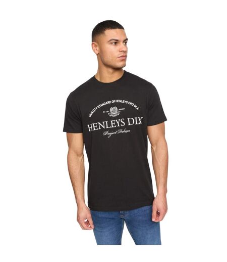 Mens Henclose Cotton T-shirt Black Henleys