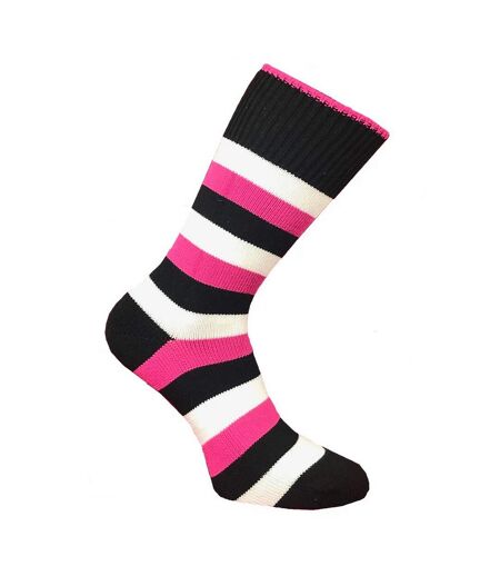 Chaussettes Motif/style À Rayures Femme Noir Crème Rose Wola