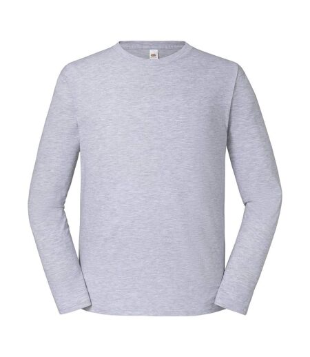 T-shirt Manches Longues Iconic Premium Homme Gris Chiné Fruit Of The Loom