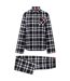 Ensemble De Pyjama Long Flannel Femme Gris Noir Hugo-1