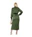 Robe Chemisier Mi-longue Femme Kaki AX Paris-3