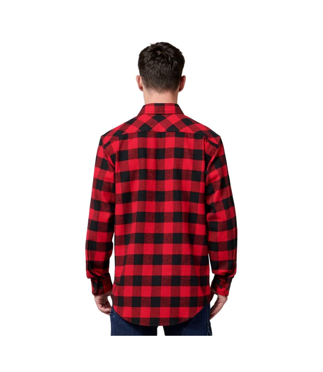 Mens checked flannel long-sleeved shirt red Hard Yakka