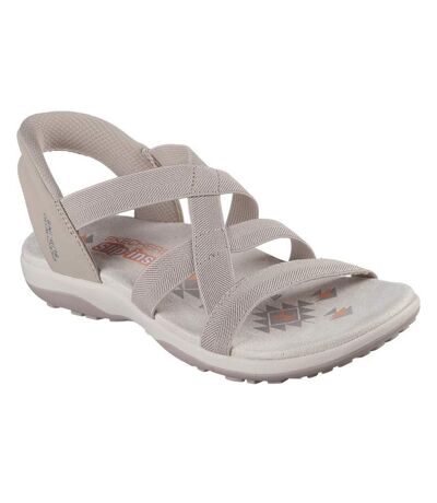 Womens/ladies Reggae Stretch Flex Slim Sandals Taupe Skechers
