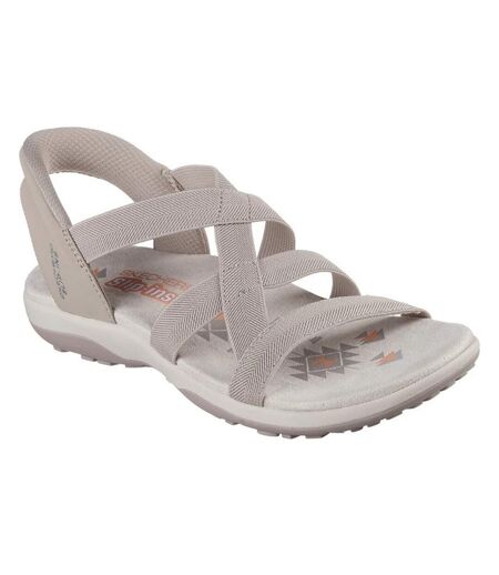 Womens/ladies Reggae Stretch Flex Slim Sandals Taupe Skechers