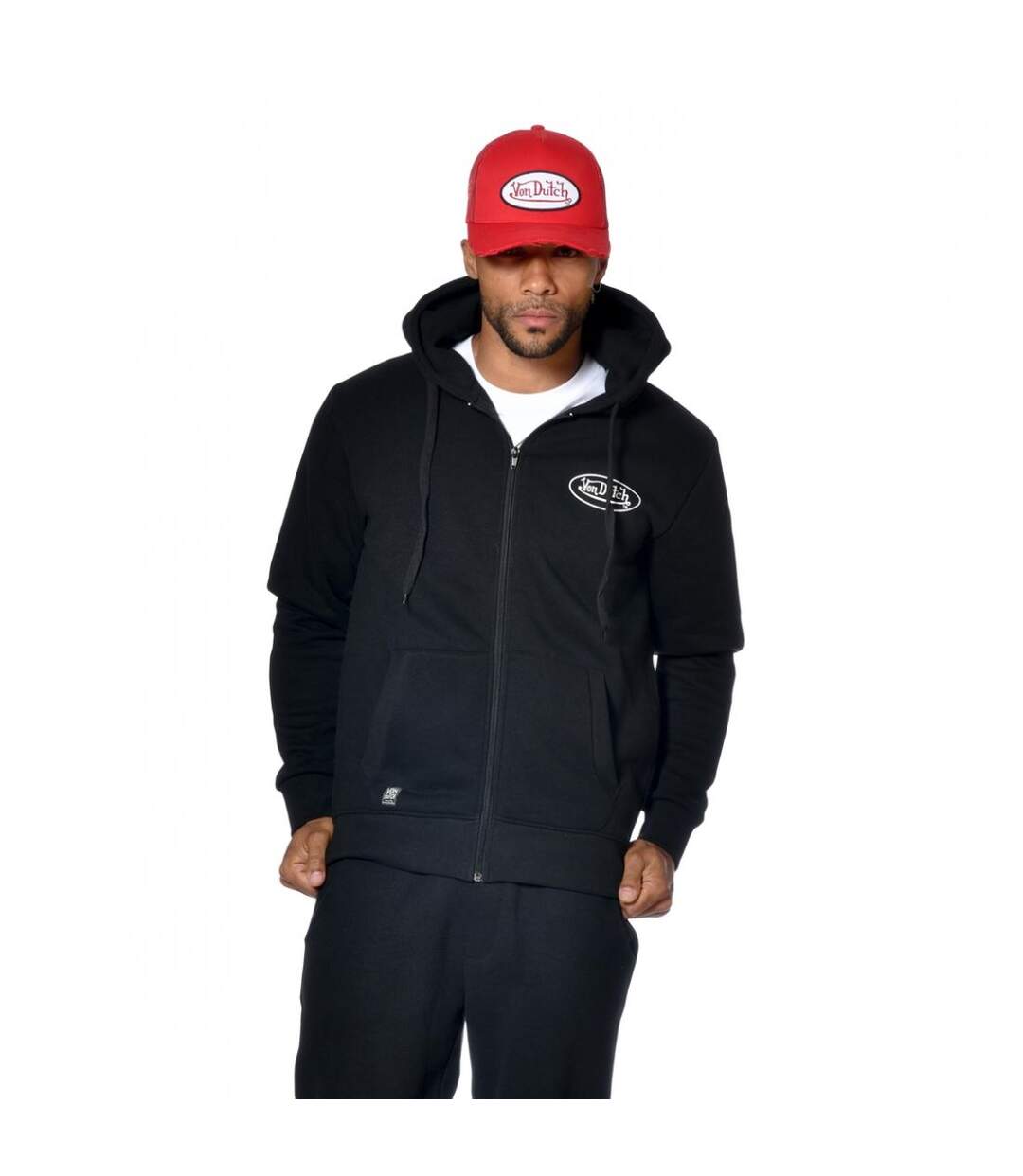 Sweat Von Dutch homme zippé à capuche imprimé devant Sliman-1