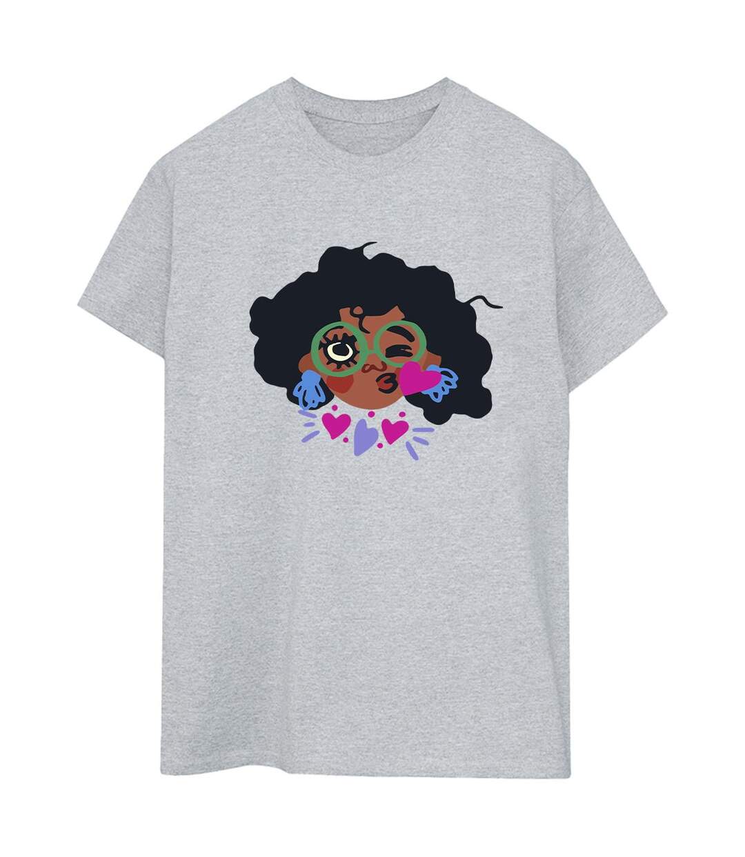 Disney Womens/Ladies Encanto Mirabel Kiss Cotton Boyfriend T-Shirt (Gris sportif) - UTBI22445-1