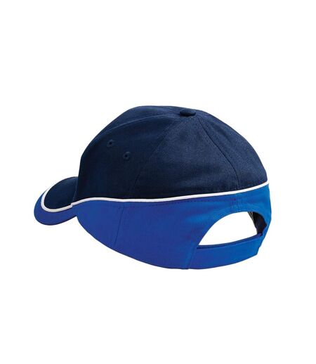 Teamwear Competition Cap French Navy Bright Royal Blue White Beechfield