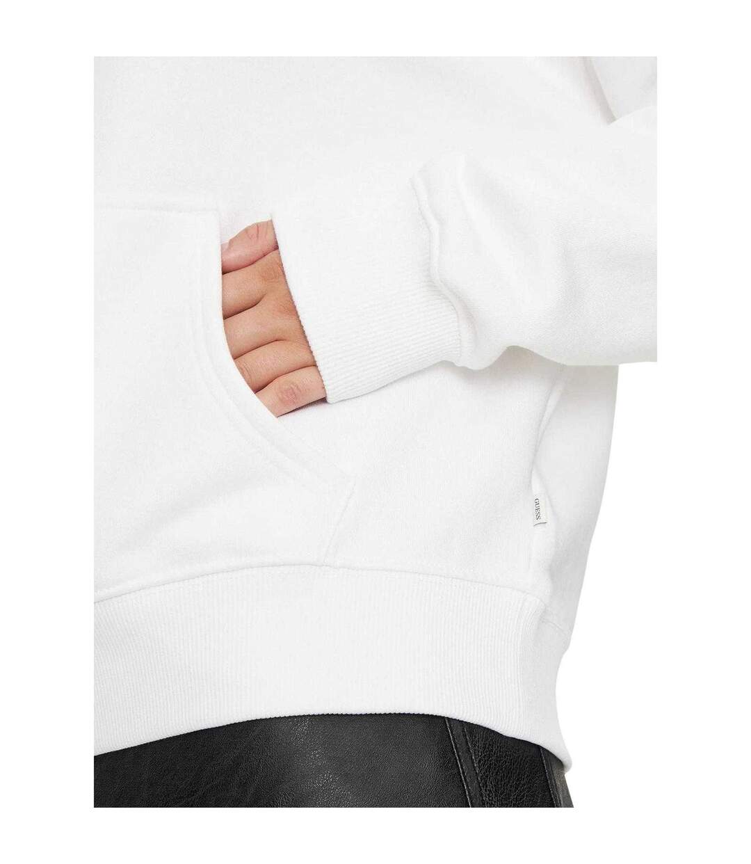 Sweat À Capuche Motif/style Logo Jeans Femme Blanc Guess-3