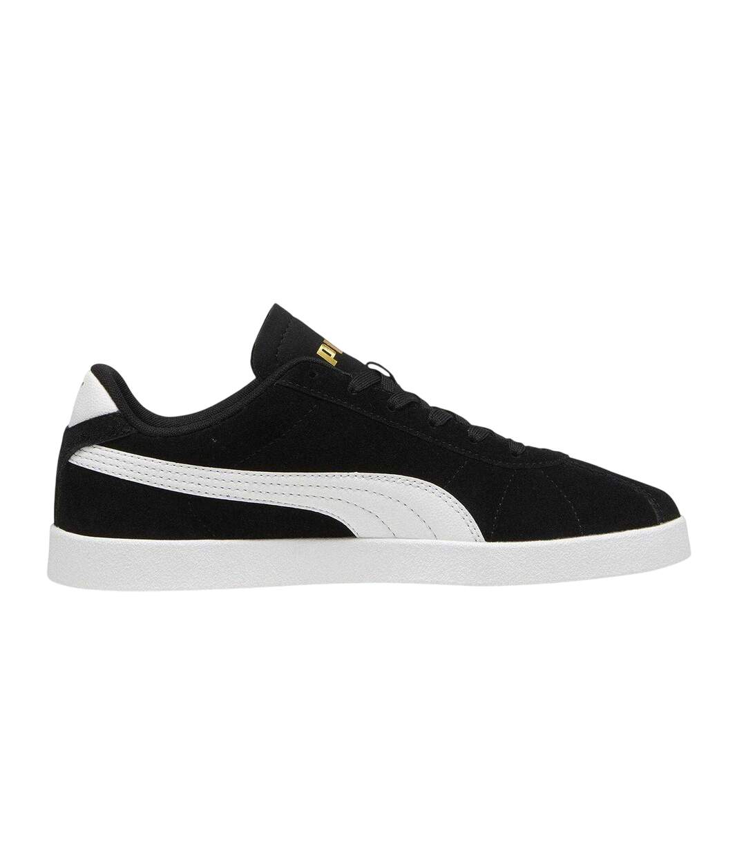 Mens Club Ii Suede Flat Trainers Black White Puma-1