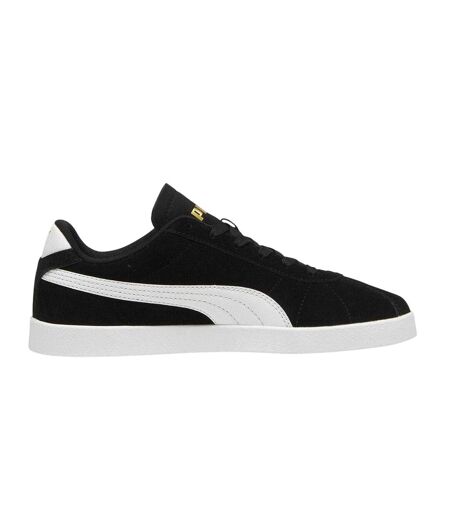 Mens Club Ii Suede Flat Trainers Black White Puma