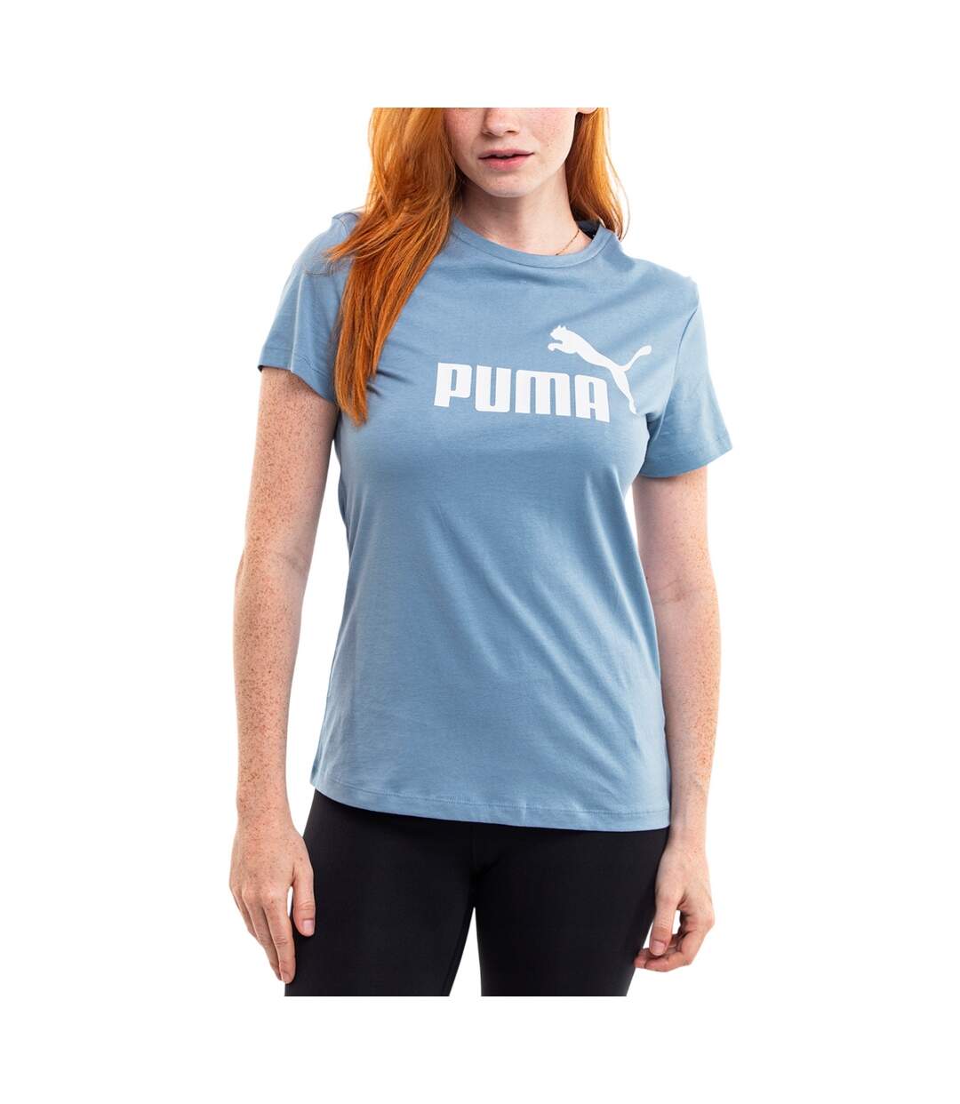 T-shirt Motif/style Logo Essential Femme Bleu Puma-1