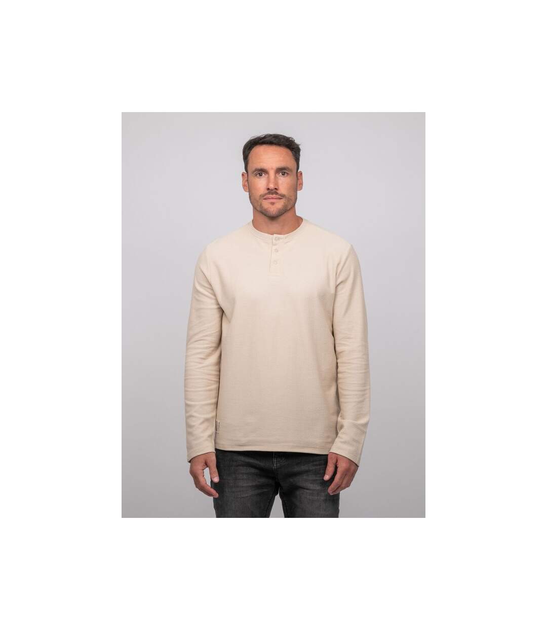 T shirt manches longues col tunisien coton JOMINOL-1