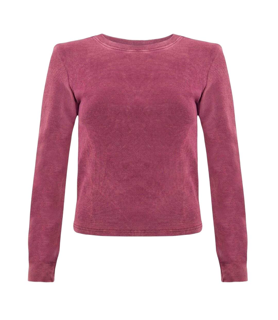 Haut Manches Longues Motif/style Côtelé Femme Bordeaux I Saw It First-1