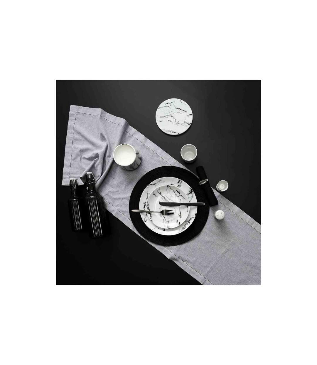 Bouteille en Verre Design Clapet 1L Gris-3