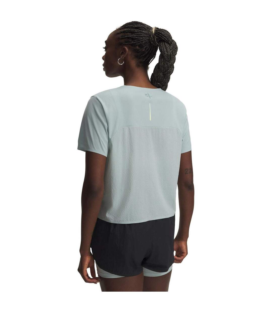 T-shirt Trail Run Femme Bleu Vert Under Armour-2