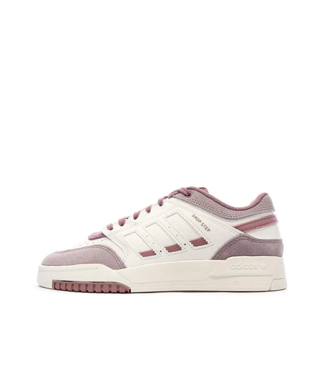 Baskets blanches/mauves femme adidas drop step low w-1