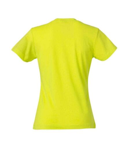 Womens/ladies Plain T-shirt Visibility Green Clique