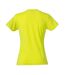Womens/ladies Plain T-shirt Visibility Green Clique-2