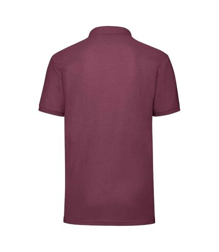 Mens 65/35 polo shirt burgundy Fruit of the Loom