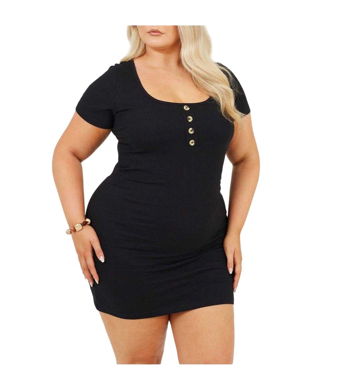 Robe Courte Manches Courtes Femme Noir Brave Soul-2